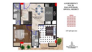 Master Plan in 2.5 BHK Apartment at Modipuram – for Sale