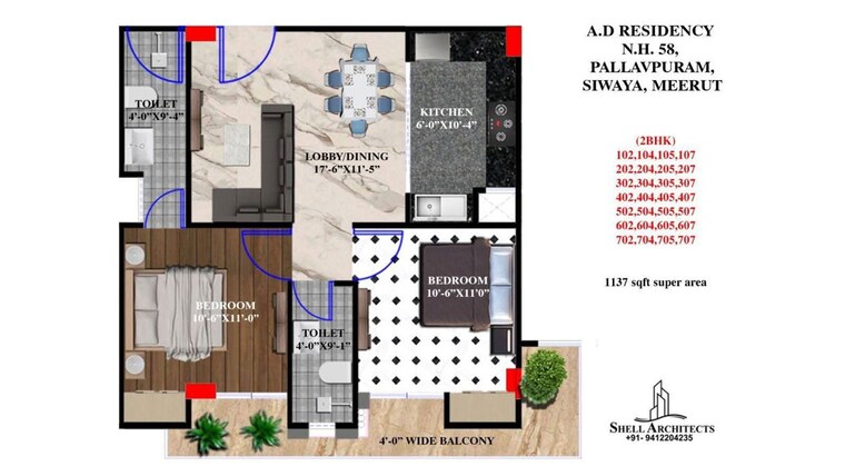 Master Plan, modipuram 2.5 Bedroom 1087 Sq.Ft. Apartment In Modipuram Meerut 9870946