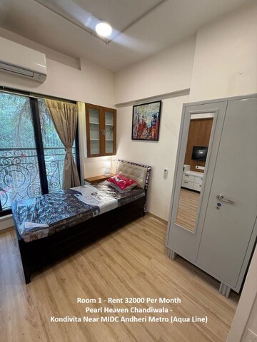 Bedroom in 2 BHK Apartment at Pearl Heaven, Vikhroli East – for Rent