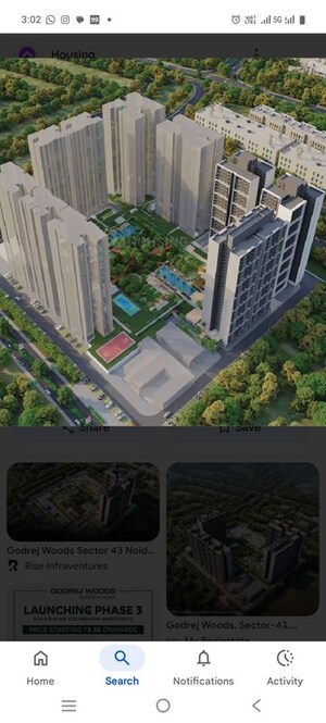 Balcony in 4 BHK Apartment at Godrej Woods, Sector 43 – for Rent