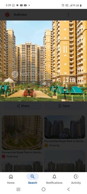 3 BHK Apartment – Exterior View View at Purvanchal Royal Park, Sector 137 - for Rent