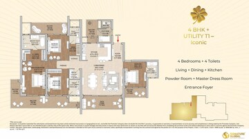 Floor Plan in 4 BHK Apartment at Signature Global Cloverdale, Sector 71 – for Sale