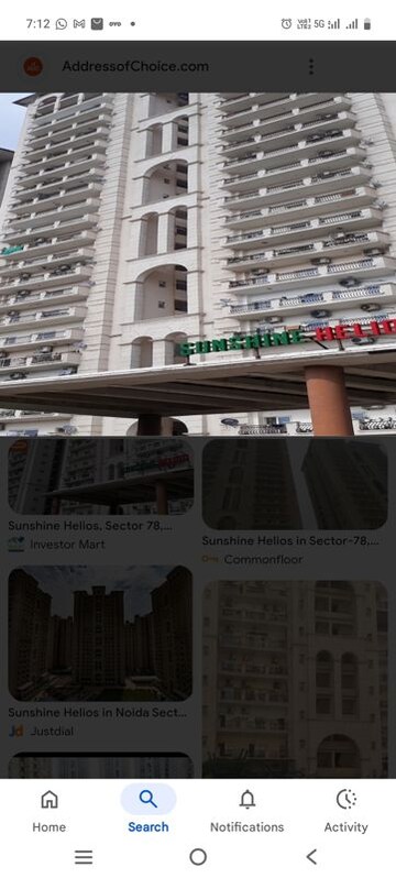 3 BHK Apartment – Exterior View View at Sunshine Helios, Sector 78 - for Sale