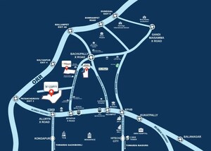 3 BHK Apartment – Map Location View at Urbanrise The World of Joy, Miyapur - for Sale