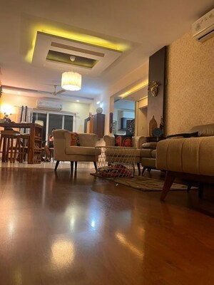 Living Room in 3 BHK Apartment at Aparna HillPark Lake Breeze, Chanda Nagar – for Rent