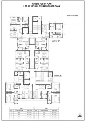 Floor Plan in 3 BHK Apartment at Raj Imperia, Malad West – for Sale