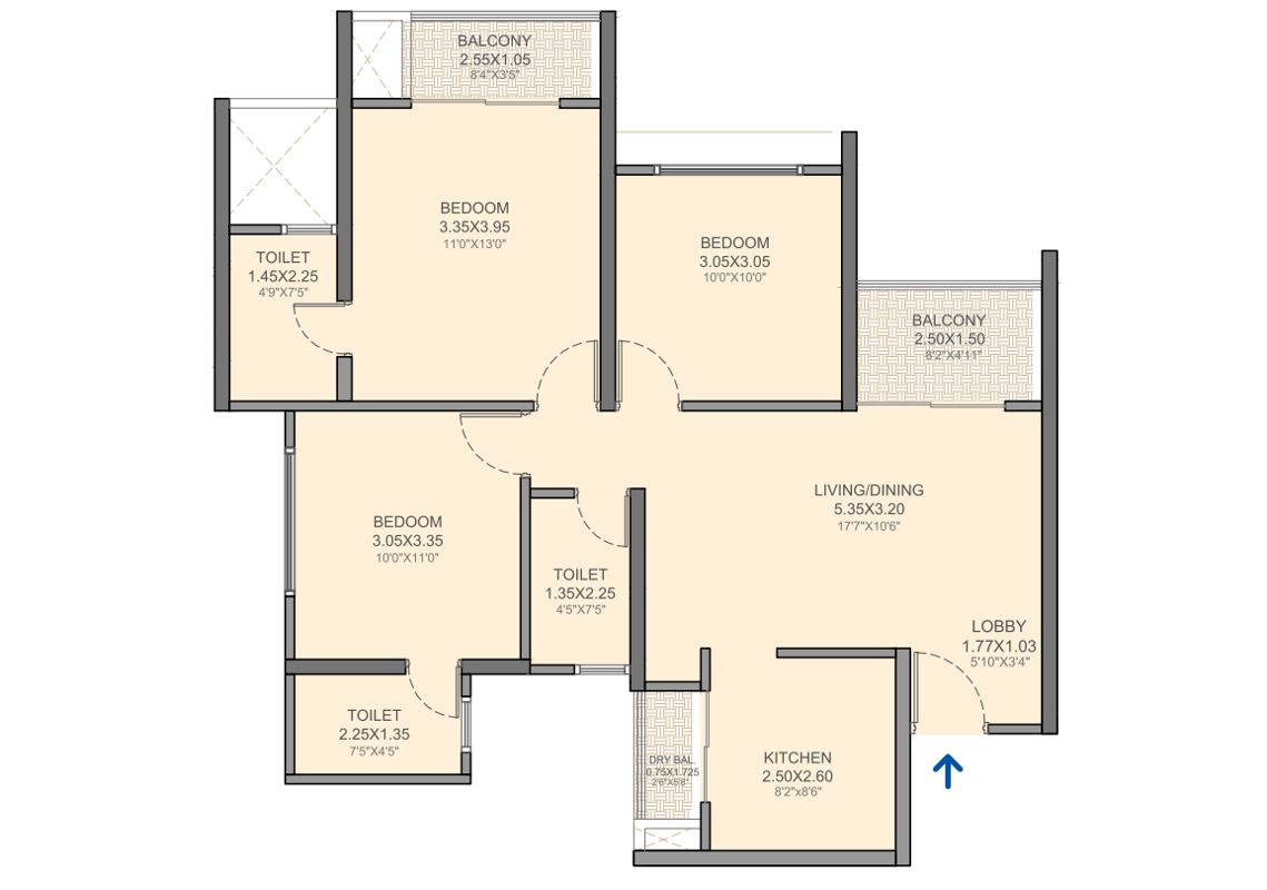 3 BHK Apartment For Sale in VTP Sierra