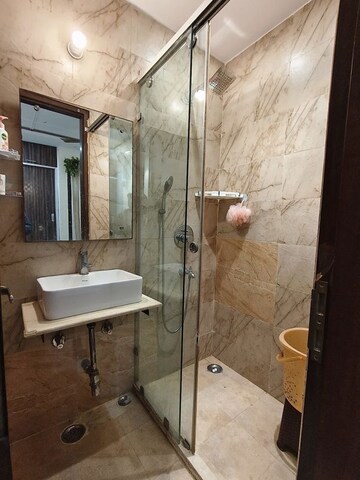 Bathroom in 2 BHK Builder Floor at Malviya Nagar – for Rent