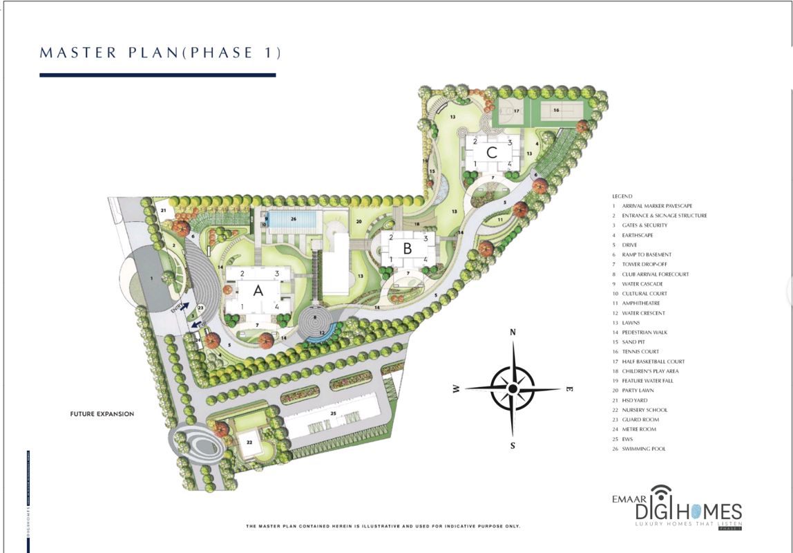 2 BHK + Pooja Room Apartment For Sale in Emaar Digi Homes