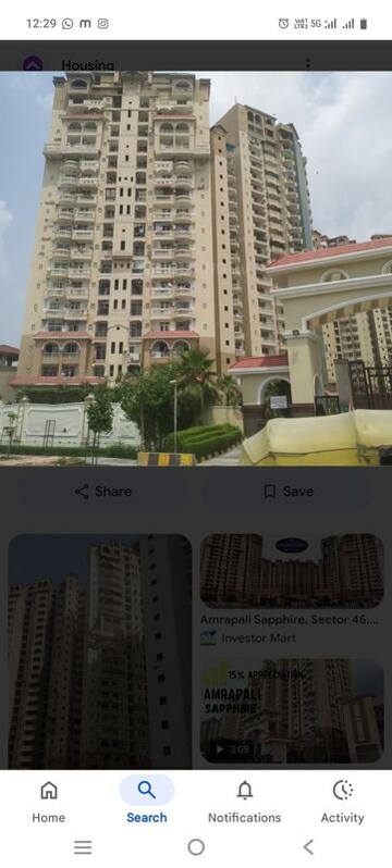 4 BHK Apartment For Rent in Amrapali Sapphire, Sector 45