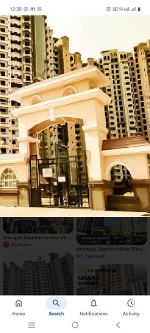 3 BHK Apartment For Rent in Amrapali Sapphire, Sector 45