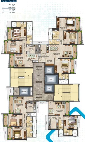 Floor Plan in 2 BHK Apartment at Malad West – for Sale