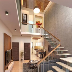 Staircase in 3 BHK Apartment at Mahavir Enclave – for Sale