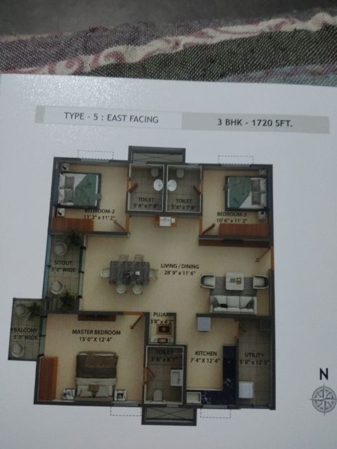 3 BHK + Pooja Room,Servant Room,Study Room,Extra Room Apartment For Sale in Kokapet