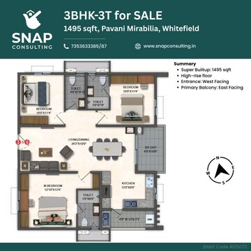 Floor Plan in  Apartment at Kr Puram – for Sale