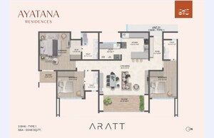 Floor Plan in 4 BHK Apartment at Aratt Ayatana Residences, Electronic City Phase I – for Sale