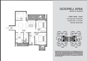 Floor Plan in 2.5 BHK Apartment at Godrej Aria, Sector 79 – for Sale