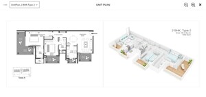 Floor Plan in 2 BHK Apartment at Godrej Oasis, Sector 88a – for Sale