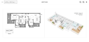 Floor Plan in 2 BHK Apartment at Godrej Oasis, Sector 88a – for Sale