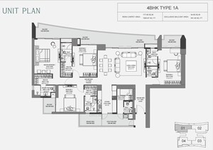 Floor Plan in 4 BHK Apartment at Experion The Trillion, Sector 48 – for Sale