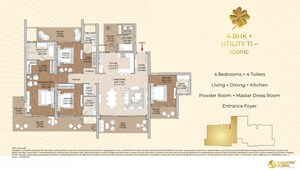 Floor Plan in 4 BHK Apartment at Signature Global Cloverdale, Sector 71 – for Sale