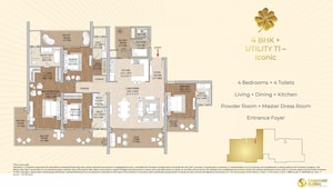Floor Plan in 3.5 BHK Apartment at Signature Global Cloverdale, Sector 71 – for Sale