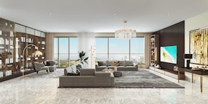 Living Room in 4 BHK Apartment at K Raheja Modern Vivarea, Mahalaxmi – for Sale