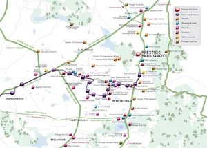 3.5 BHK Apartment – Map Location View at Prestige Park Grove, Whitefield - for Sale