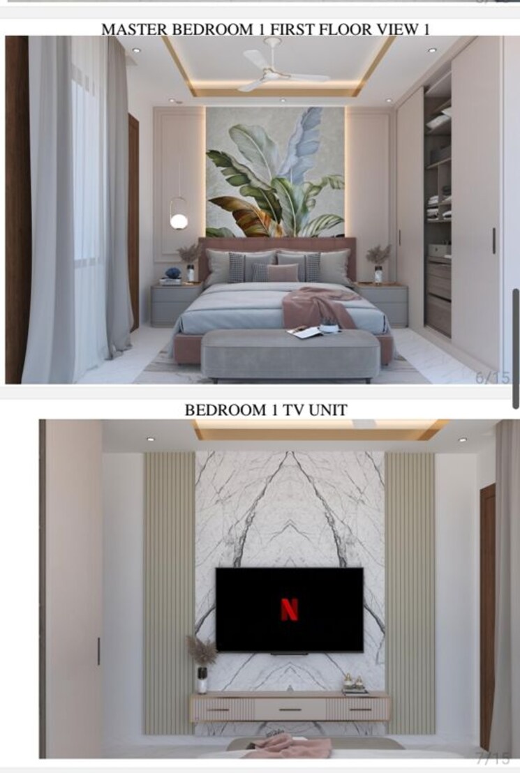 Master Bedroom, bptp-district-phase-2 3 Bedroom 1200 Sq.Ft. Builder Floor In Sector 84 Faridabad 9899632