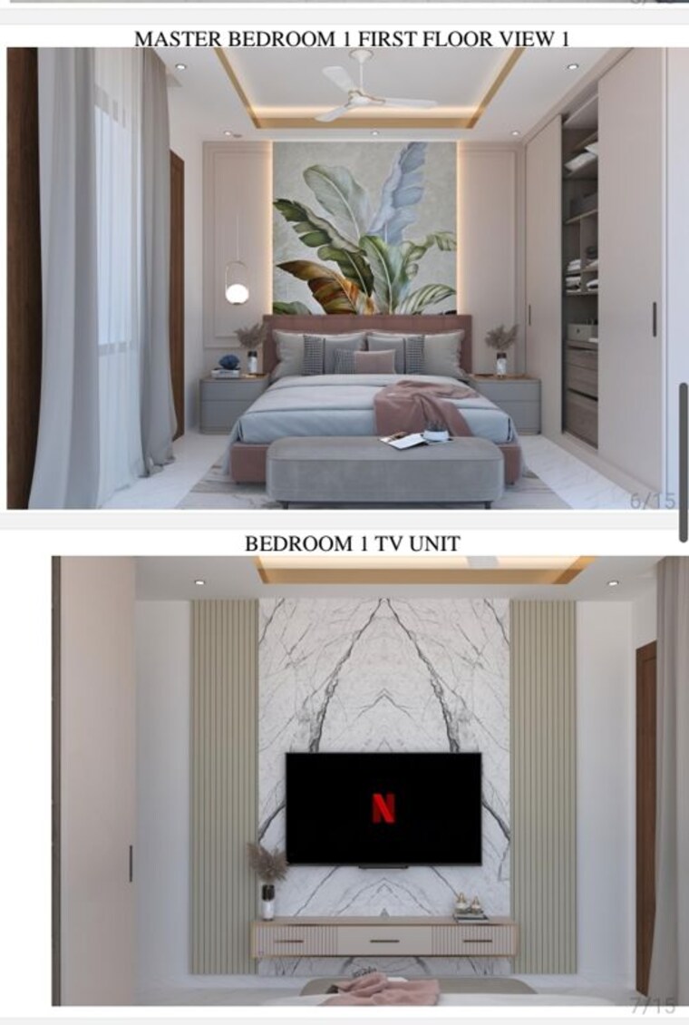 Master Bedroom, bptp-district-phase-2 3 Bedroom 1200 Sq.Ft. Builder Floor In Sector 84 Faridabad 9899632