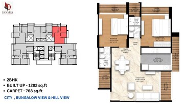 Floor Plan in 3 BHK Apartment at Swastik Emerald Horizons, Cbd Belapur Sector 8a – for Sale