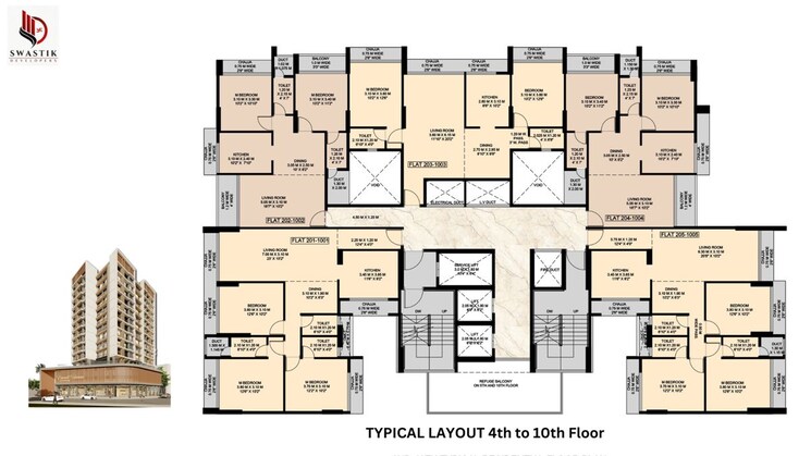 Floor Plan, swastik-emerald-horizons 2 Bedroom 1263 Sq.Ft. Apartment In Cbd Belapur Sector 8a Navi Mumbai 9873246