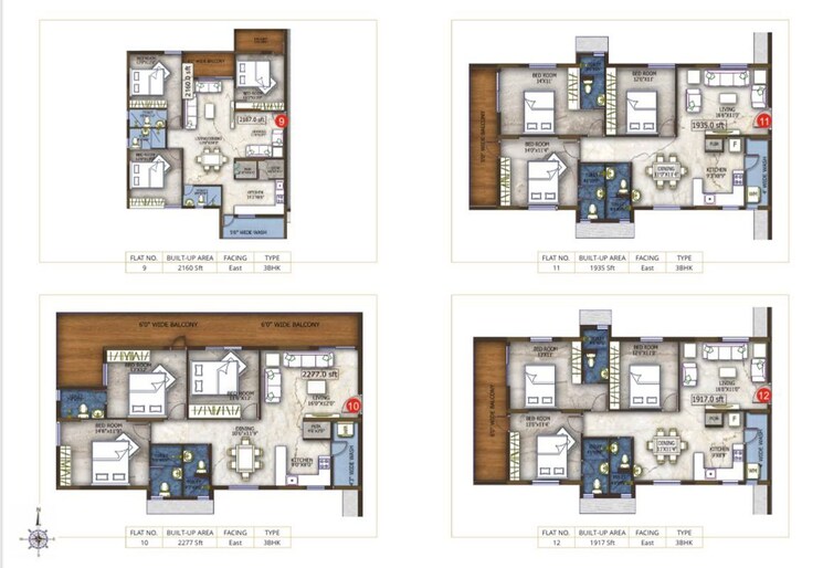 Floor Plan, eapl-sri-tirumala-fortune 3 Bedroom 1827 Sq.Ft. Apartment In Tukkuguda Hyderabad 9899951