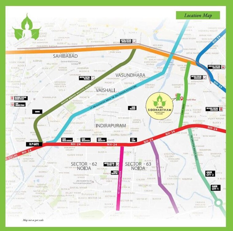 Map Location, gaurs-siddhartham 3 Bedroom 1185 Sq.Ft. Apartment In Siddharth Vihar Ghaziabad 9889797