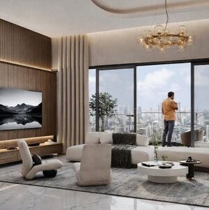 Living Room in 3 BHK Apartment at Lokhandwala – for Sale