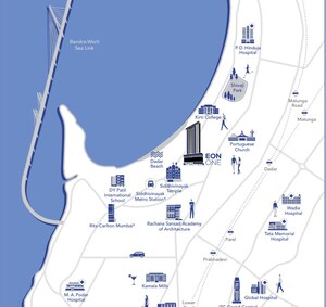 3 BHK Apartment – Map Location View at Eon One, Prabhadevi - for Sale