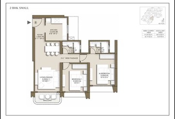 Floor Plan in 2 BHK Apartment at LnT Island Cove, Mahim – for Sale
