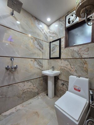 Bathroom in 2 BHK Builder Floor at Chattarpur – for Rent