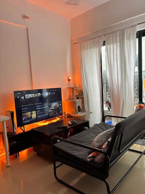 Living Room in 1 BHK Apartment at Duville Riverdale Suites, Kharadi – for Rent