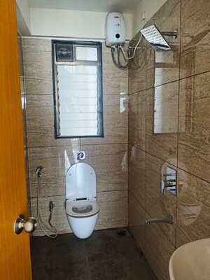 Bathroom in 3 BHK Apartment at Chandak 34 Park Estate D Wing, Goregaon West – for Rent