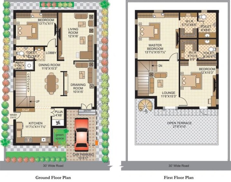Floor Plan, gokuls-brindavanam 3 Bedroom 2120 Sq.Ft. Villa In Bowrampet Hyderabad 9904047
