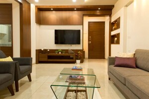 Living Room in 4 BHK Apartment at Roots Aarav Arise, Vastrapur – for Rent