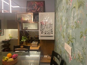 Living Room in 2.5 BHK Apartment at Bhartiya City Nikoo Homes 4, Thanisandra Main Road – for Rent