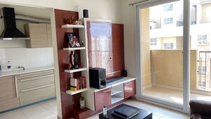 Living Room in 2.5 BHK Apartment at Bhartiya Nikoo Homes, Thanisandra Main Road – for Rent
