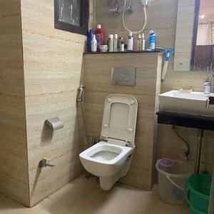 Bathroom in 3 BHK Builder Floor at Mehrauli – for Rent