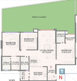 Floor Plan in 3 BHK Apartment at Ranawat Aura Waters, Sinhagad Road – for Sale