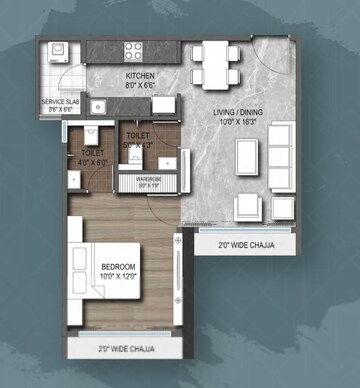 Floor Plan in 2 BHK Apartment at Roswalt Zaiden, Andheri West – for Sale