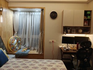 Living Room in 2.5 BHK Apartment at Bhartiya City Nikoo Homes II, Thanisandra Main Road – for Rent