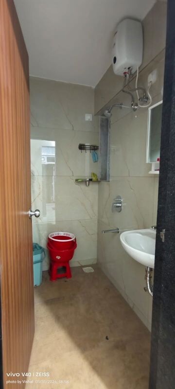 Bathroom in 1 BHK Apartment at Raunak Bliss, Ghodbunder Road – for Rent