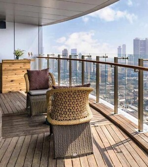 Balcony in 2 BHK Apartment at L&T Crescent Bay T2, Parel – for Rent